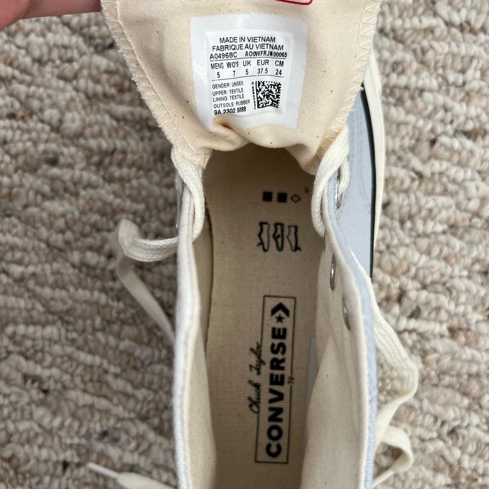 Converse High Top Chuck Taylor 70 Nautical Tri-Blocked Ghosted Vintage White - Picture 13 of 14
